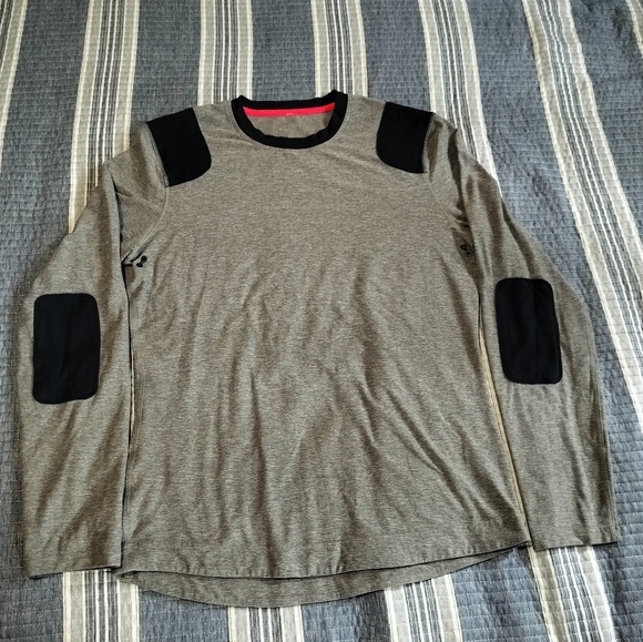 Lululemon Men's Gray and Blue Long Sleeve Athletic Shirt. - Picture 1 of 9